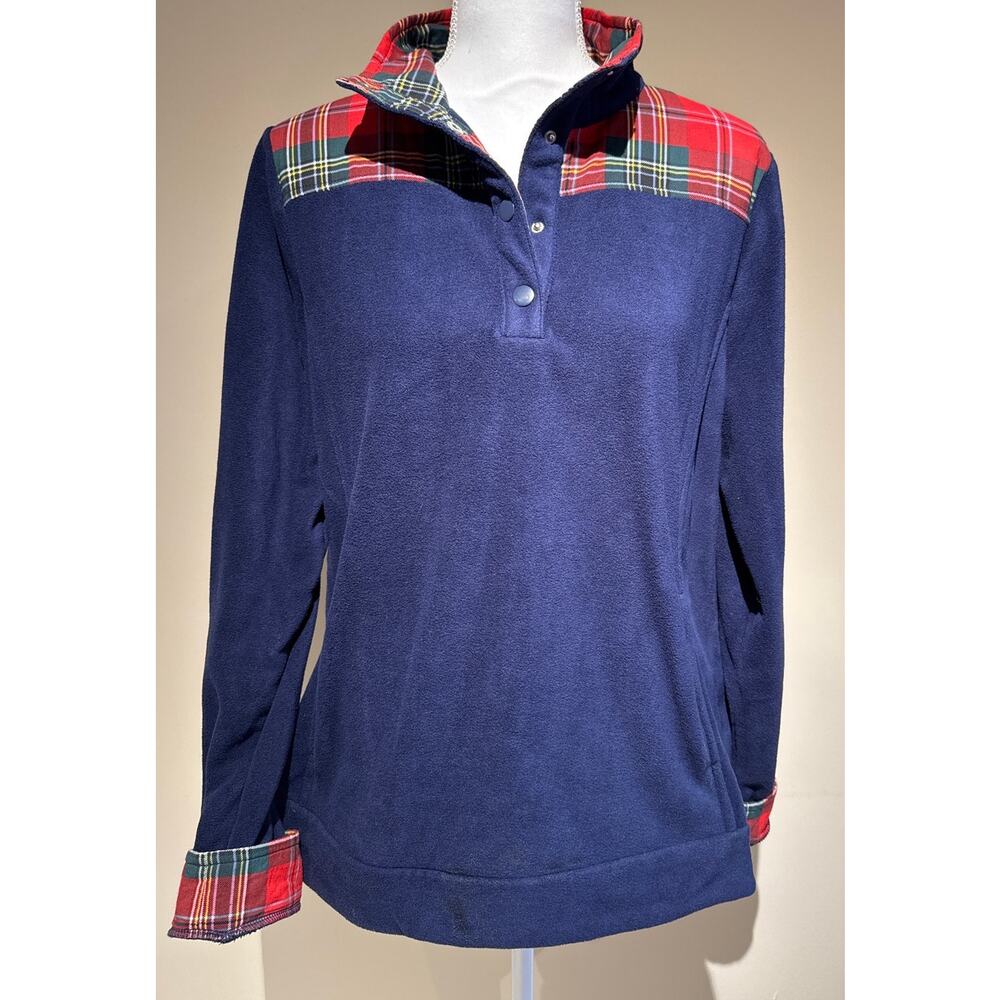 Crown & Ivy Navy‎ and Red Quarter Zip Jacket Size XL